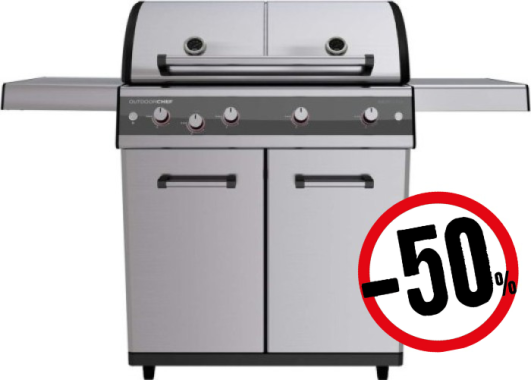 Outdoorchef Dualchef S 425 G, Edelstahl Gasgrill mit Seitenkocher, 18.700.11 Aktion